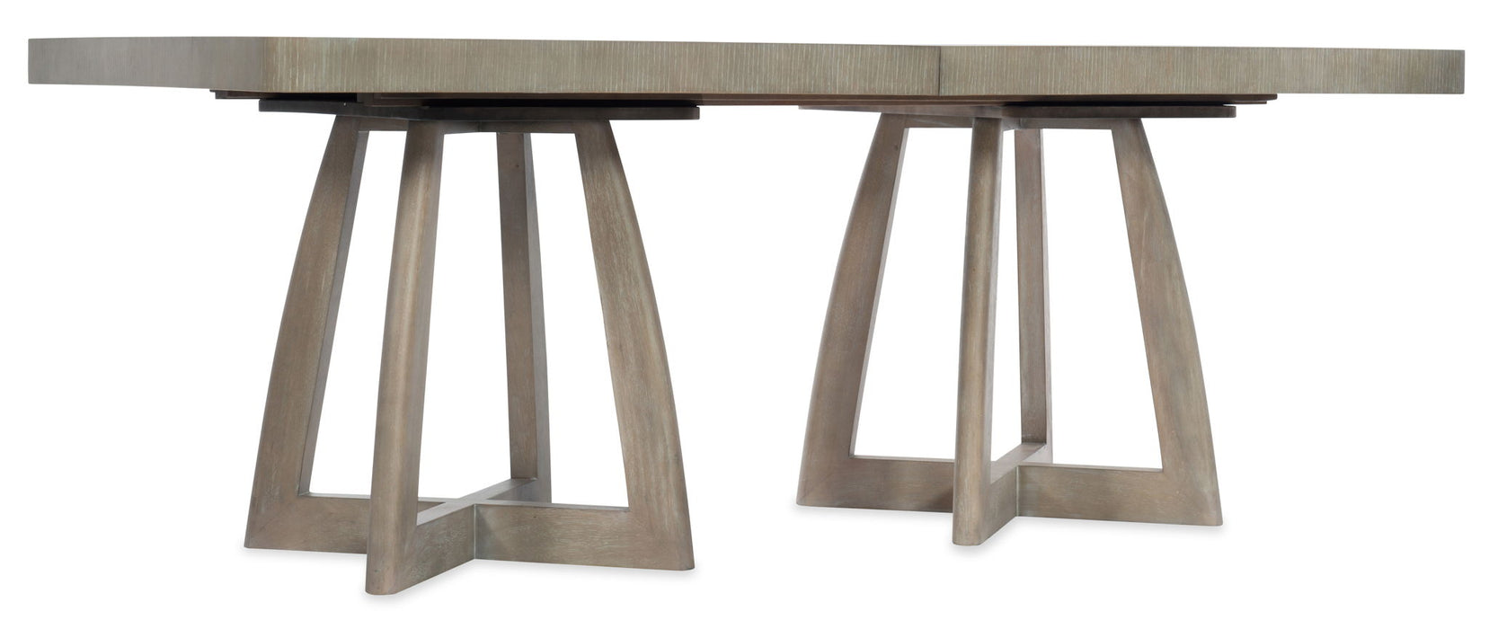 Affinity - 78" Rectangle Pedestal Dining Table With 2-18" Leaves - Gray