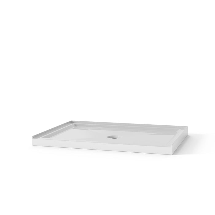Shower Base Anti Slip Center Drain Single Threshold 32" X 48" - White