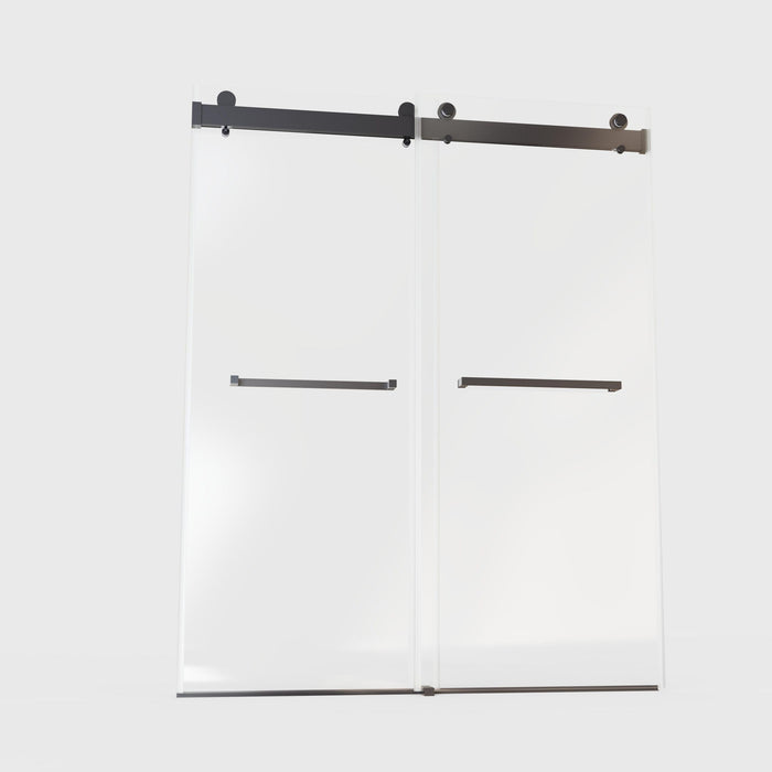 Frameless Double Sliding Soft-Close Shower Door, 3 / 8" (10Mm) Thick SGCC Tempered Glass Door, Matte