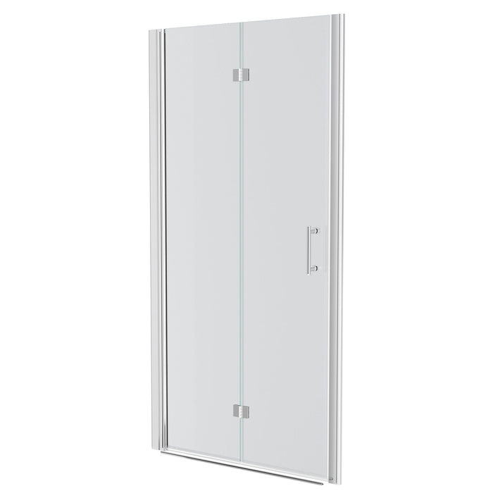 Frameless Bi Fold Shower Door With Tempered Glass - Chrome