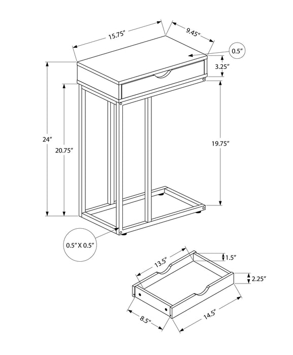 Accent Table, C - Shaped Contemporary & Modern Design