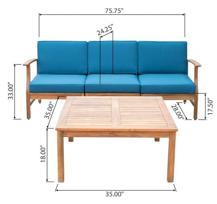 Perla - 3 Seater Sofa And Table Set
