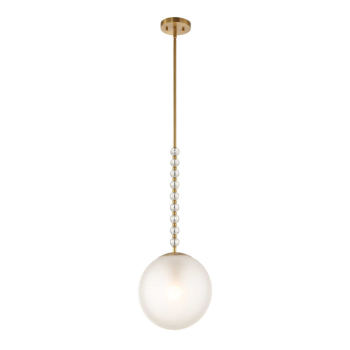 Ripple - 1 Light Frost Glass Pendant - Gold