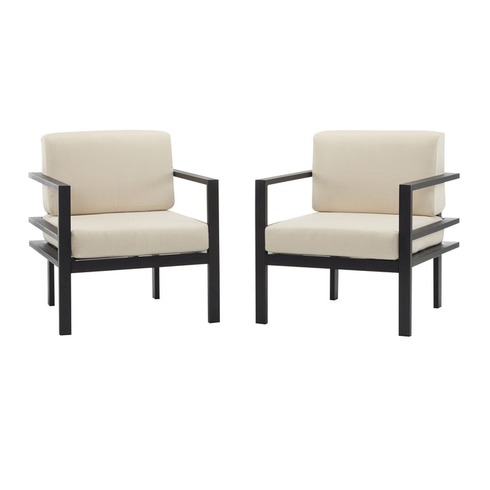 Modern Outdoor Lounge Chair With Aluminum Frame And Weather Resistant Cushions