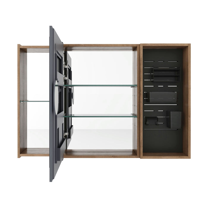 Wall Mounted Bathroom Cabinet, Adjustable Shelves Storage Cabinet - Imitative Oak