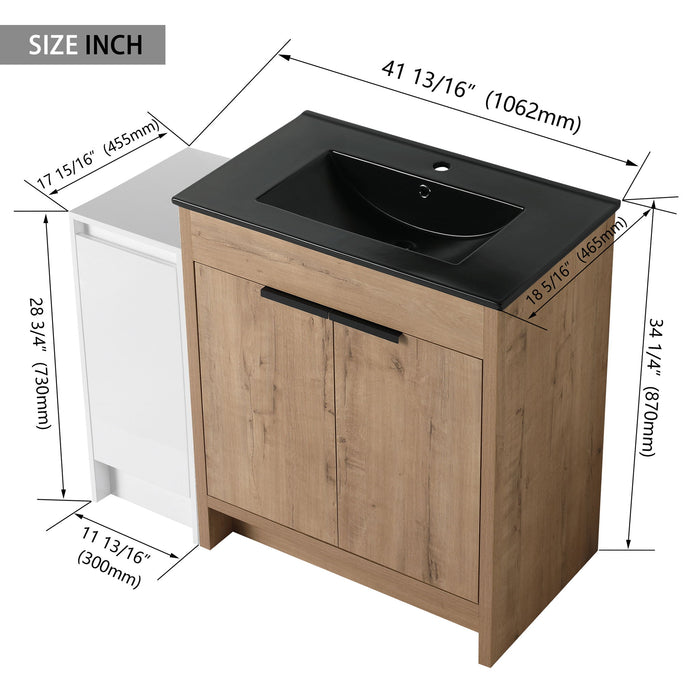 Freestanding Bathroom Vanity & Sink And Storage Cabinets, Soft Closing Doors