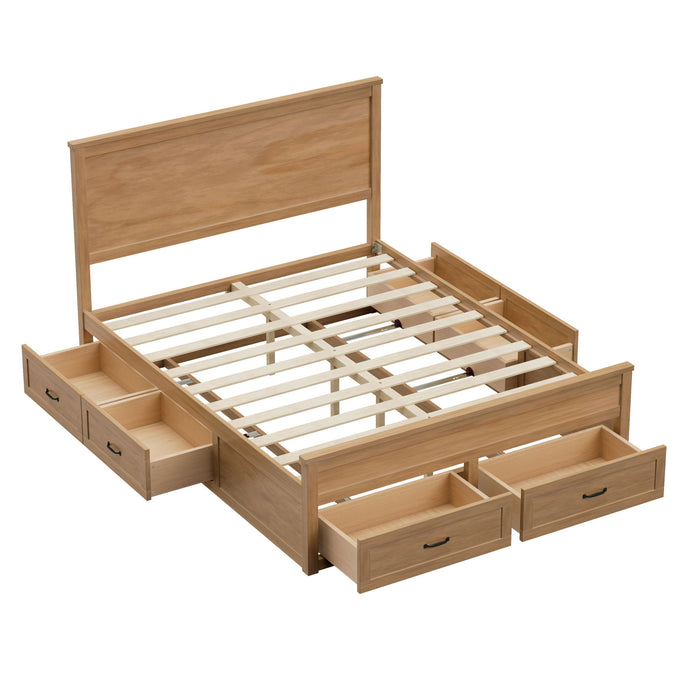Modern Storage Platform Bed Frame With 6 Drawers