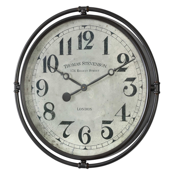 Nakul - Industrial Wall Clock - Pearl Silver