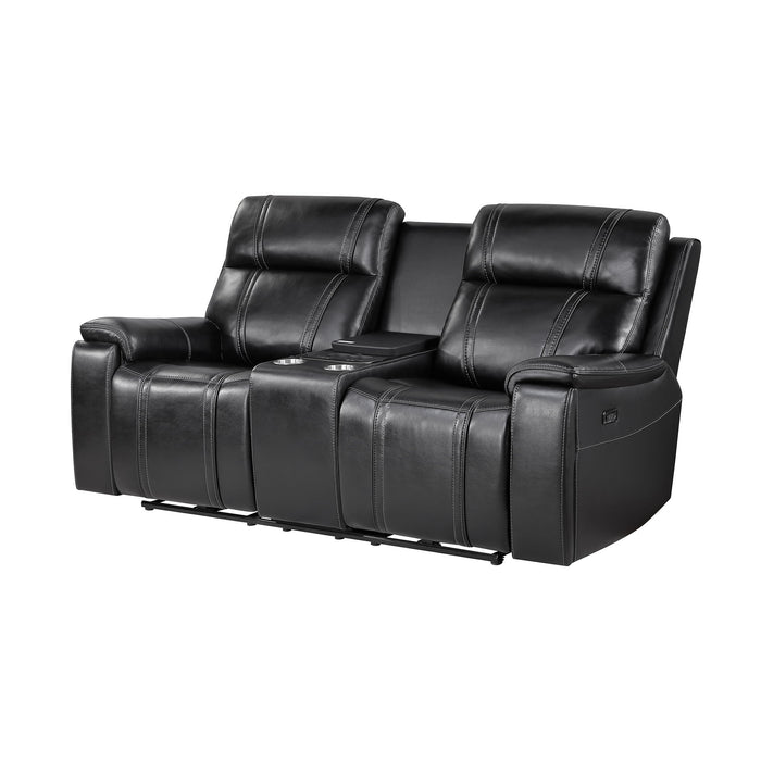 Gary - Power Reclining Loveseat With Cooler In Center Console - Black