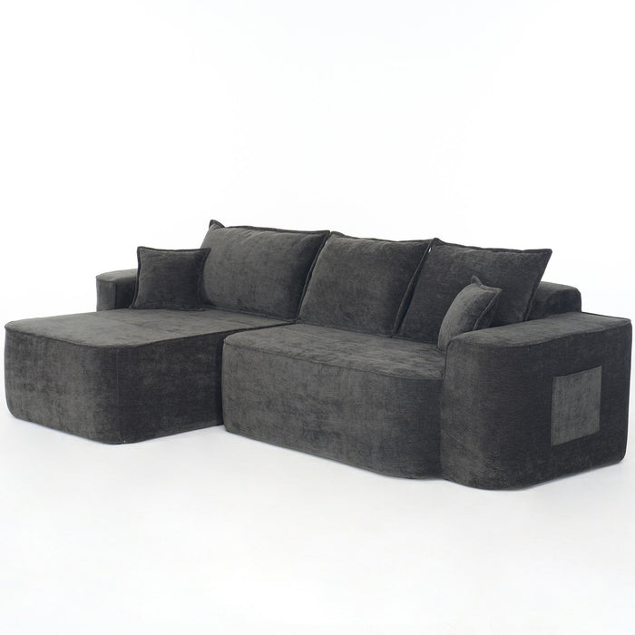 L-Shaped Sectional Sofa Couch With Chaise, Extra Deep Seats