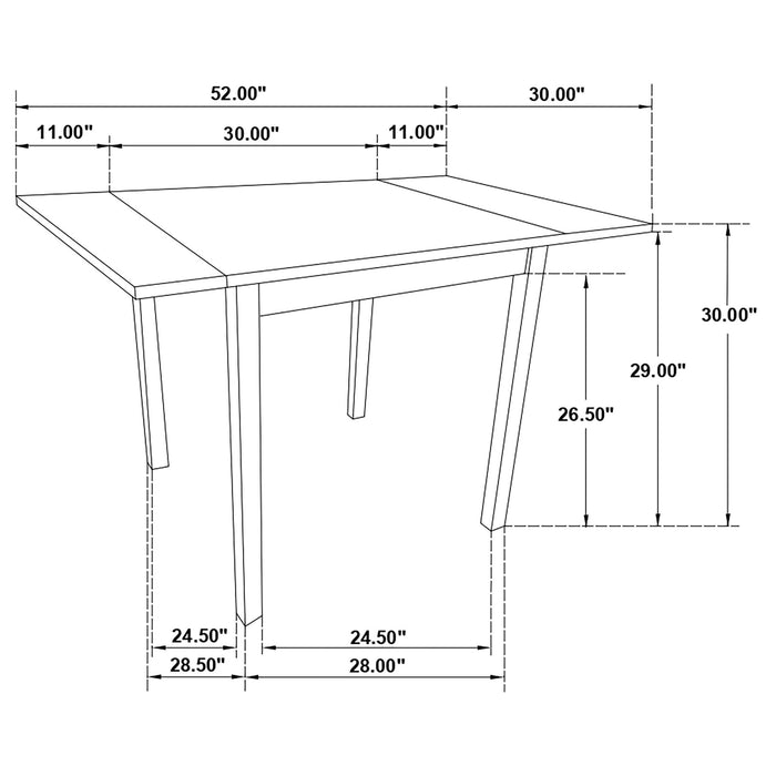 Vanetta - 3 Piece Dining Set With Drop Leaf Table And Chairs - Cappuccino