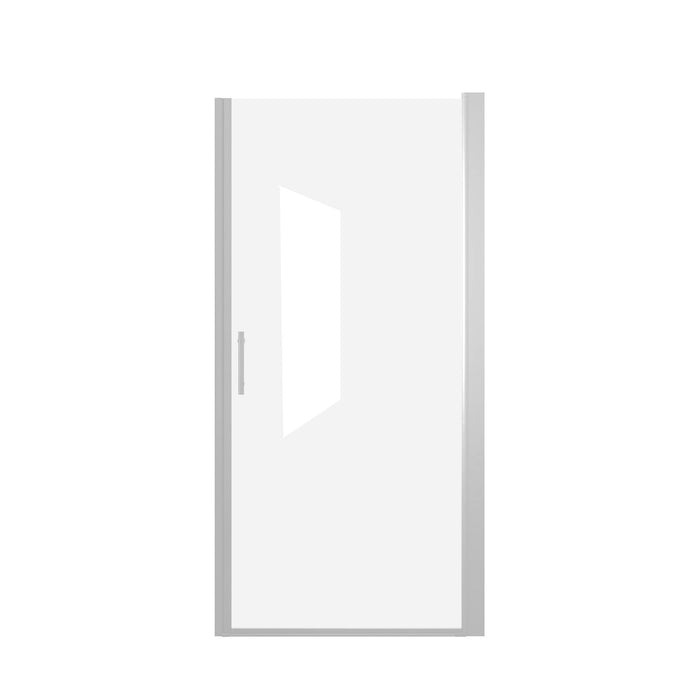 Shower Door With Explosion Proof Safety Film, Half Frame Design - Brushed Nickel
