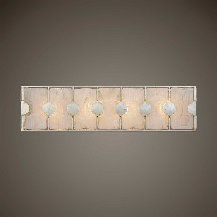 Rene - 4 Light Swirl Glass Vanity - Pearl Silver