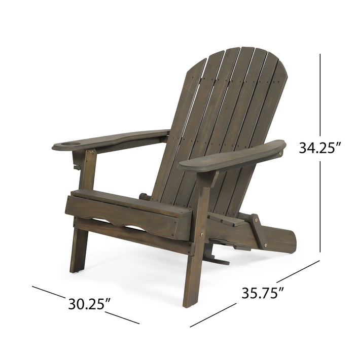 Zenithia - Outdoor Foldable Adirondack Chair With 2 Cup Holders