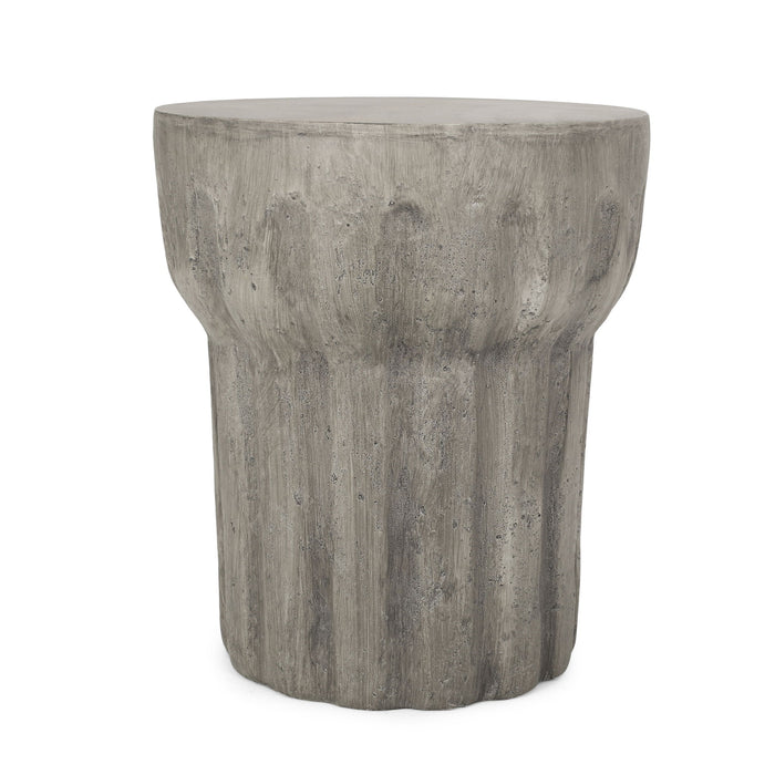 Outdoor Round Side Table - Gray
