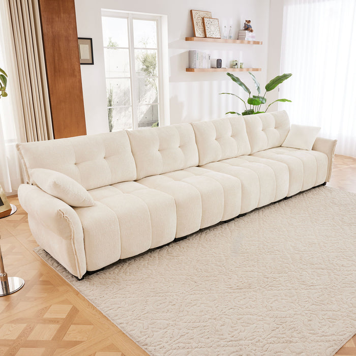 Modern Sofa & Pillows, Textured Cover, High Rebound Cushions
