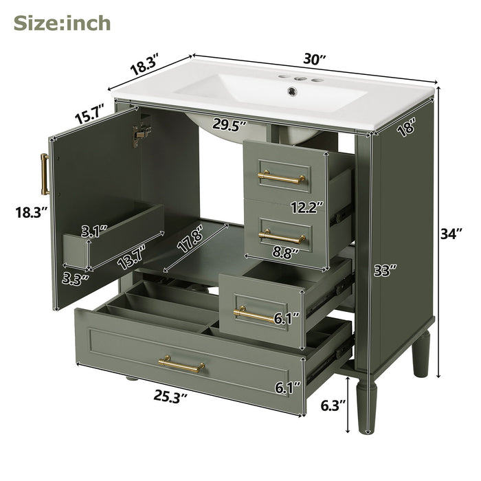 Traditional Bathroom Vanity Set With Soft Close Doors