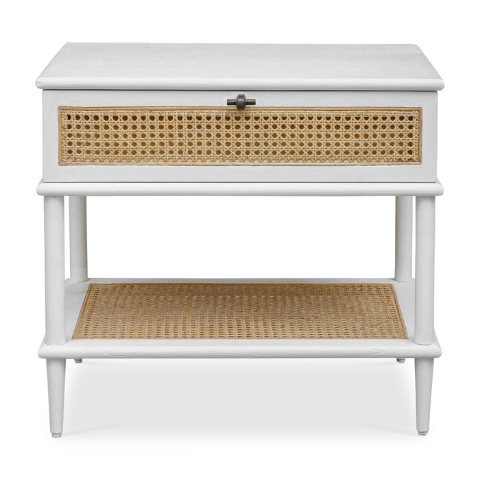 Coast - Rattan Side Table - White / Woodtone