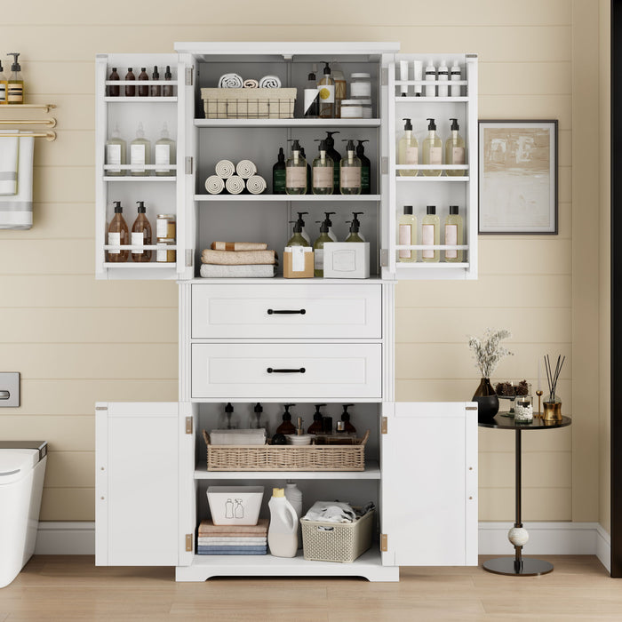Elegant Multi Functional Storage Cabinet With Slide Rail Drawers, Adjustable Shelves