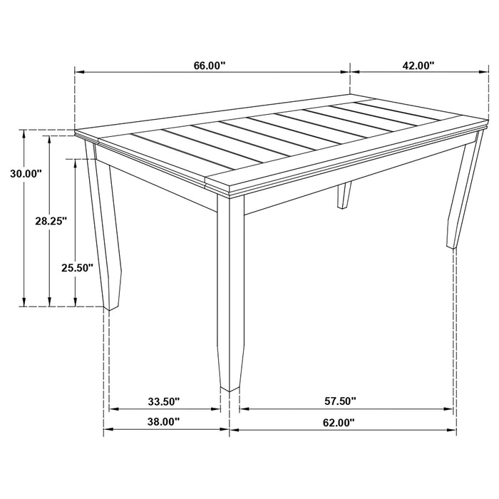 Dexter - Rectangular Plank Top Dining Table - Dark Gray