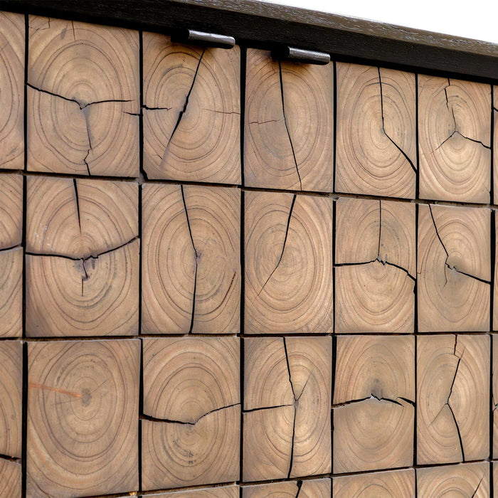 Muestra - Wood Grain 2 Door Cabinet - Black / Woodtone