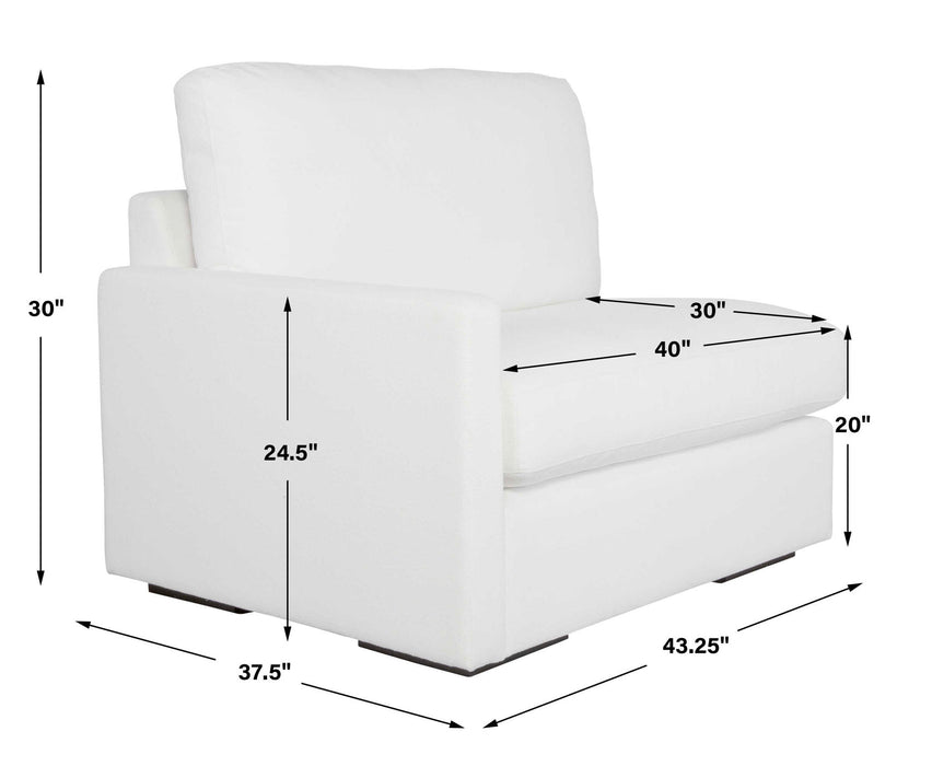 Refuge - Arctic White Left Arm Facing Sofa