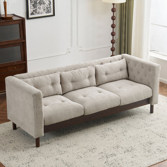 Upholstered Sofa Modern 3 Seater Sofa Couch With Tufted Design For Living Room