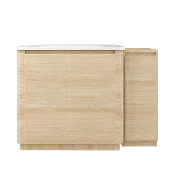 Freestanding Bathroom Vanity With Sink, 1 Small Storage Cabinet, Soft Close Door