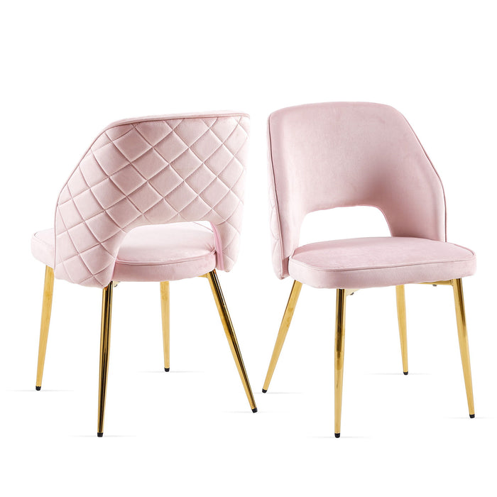 Dining Chairs With Metal Legs And Hollow Back Upholstered Dining Chairs