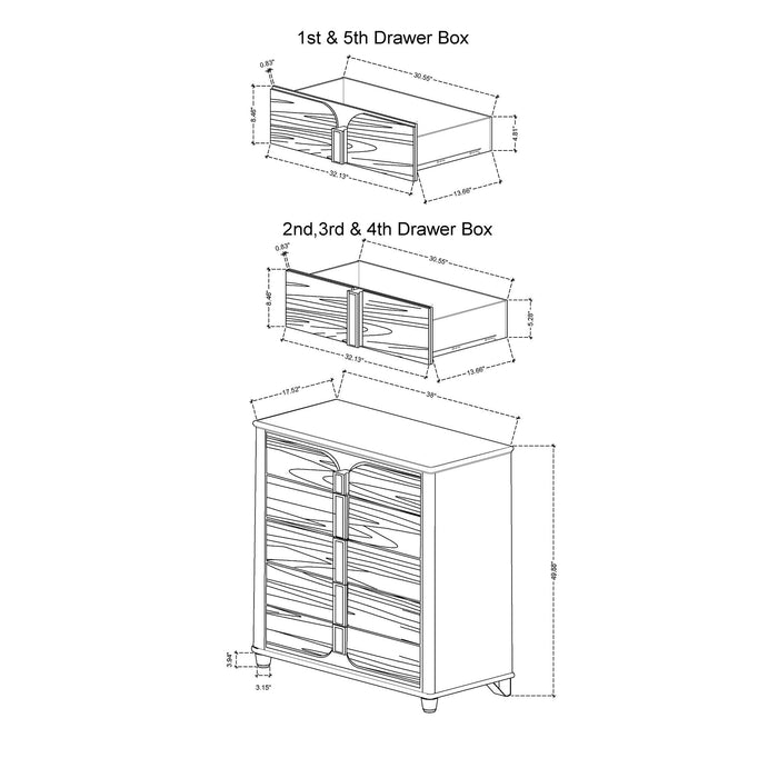 Brenda - Chest With Spacious Drawers - Gray