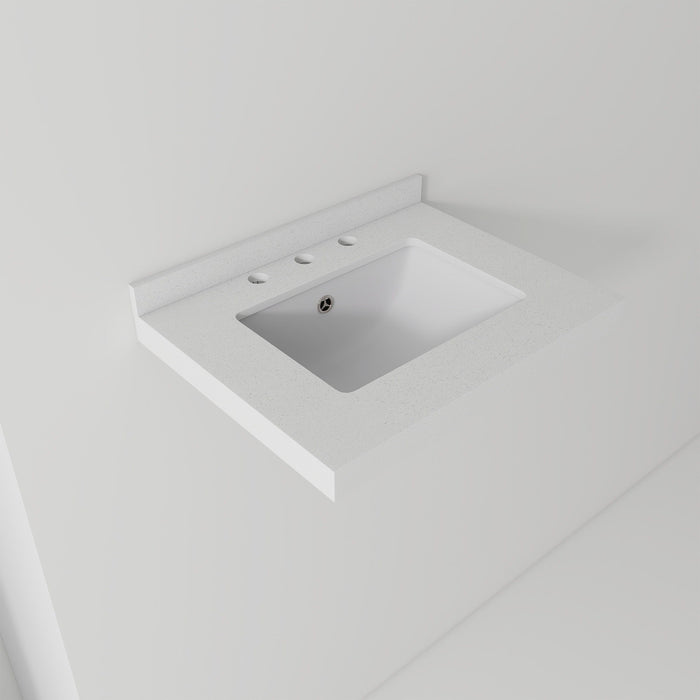 Basin Sink With 2" Thick Rim, Triple Faucet Holes, Sink Only