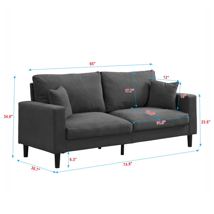 Modern Upholstered Resilience Three Seater Sofa