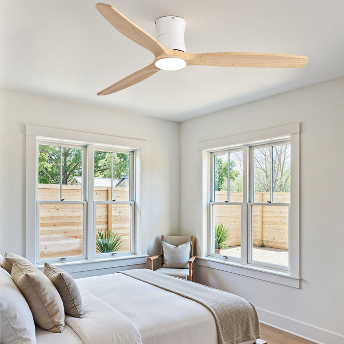 52" Ceiling Fan With Light, Dimmable DC Reversible Motor, 3 Blades