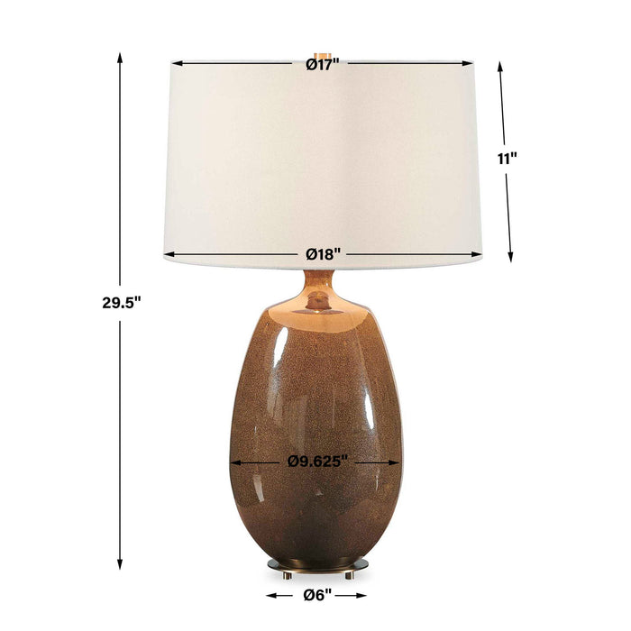 Vinson - Glossy Table Lamp - Brown