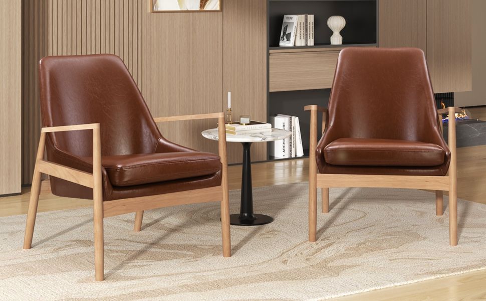 Mid-Century Modern Accent Armchair With High Back
