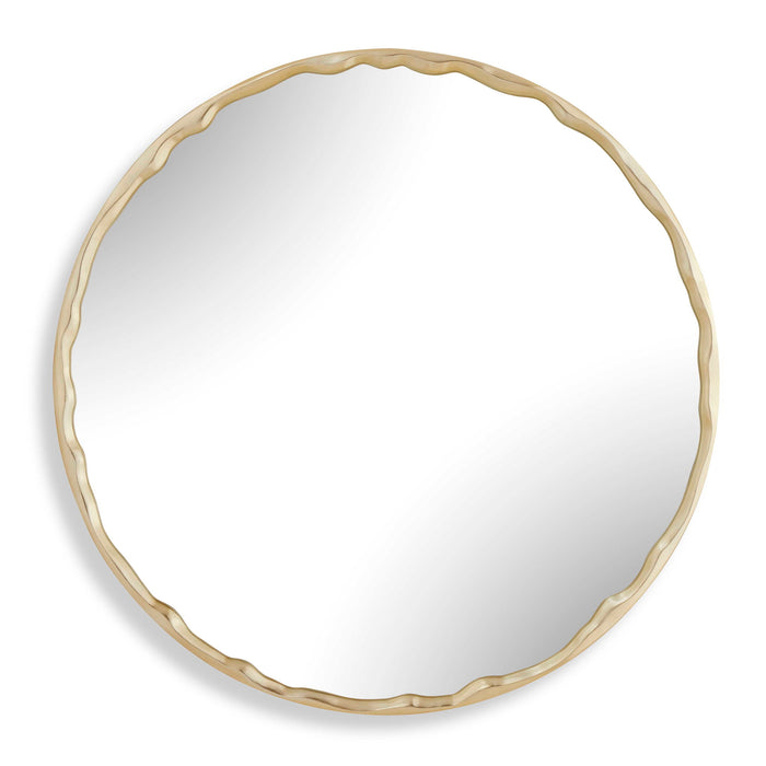 Crinkle - Round Mirror - Brass