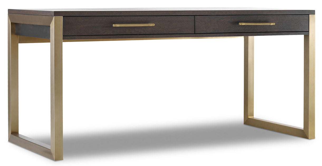 Curata - Short Left / Right / Freestanding Desk - Dark Brown / Gold ...