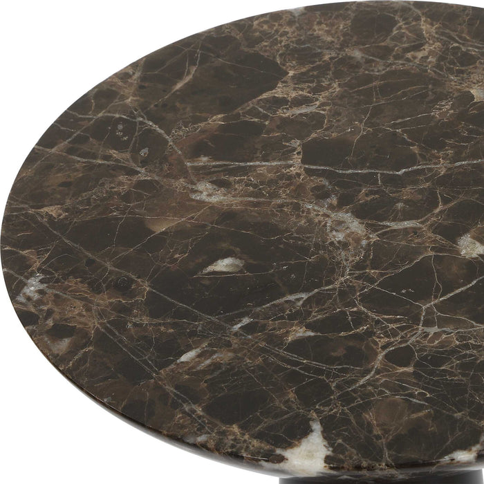 Hastings - Marble Accent Table - Dark Brown