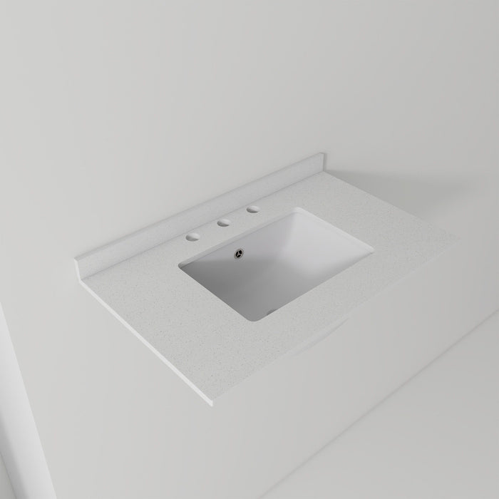 Basin Sink, 0.6" Ultra Thin Profile, Triple Faucet Holes