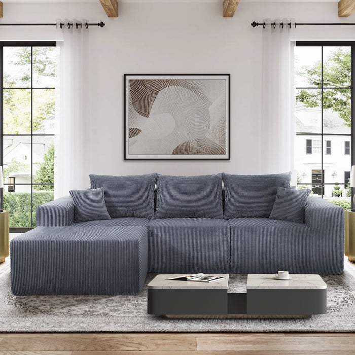 Modular Sectional Sofa, Convertible Couch With Chaise Corduroy