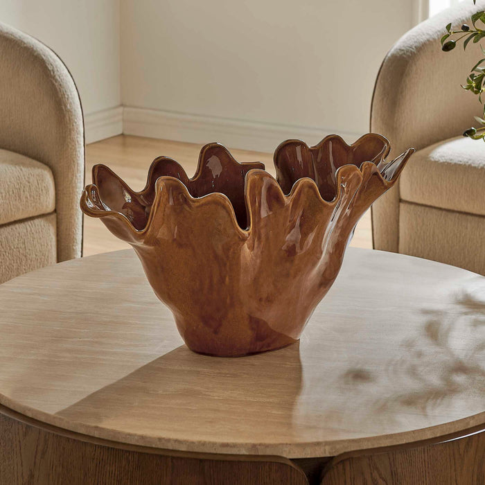Amber Tide - Indoor-Outdoor Bowl - Brown