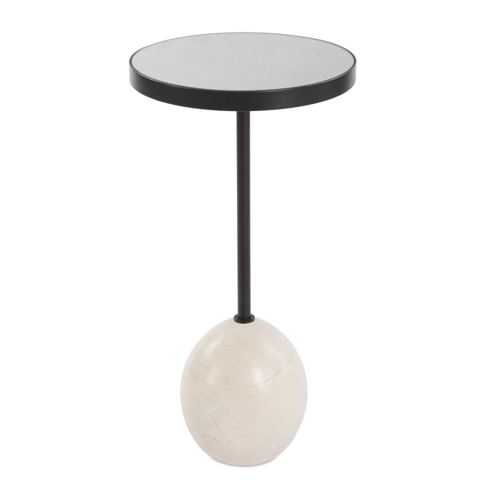Odesa - Marble Accent Table - Black / White