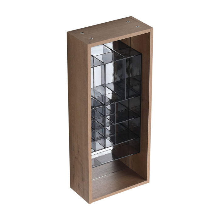 12" Wall Mounted Mirror Cabinet With Storage - Imitative Oak