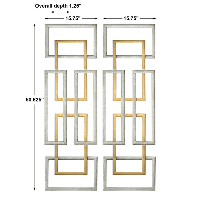 Aerin - Geometric Wall Art (Set of 2) - Gold