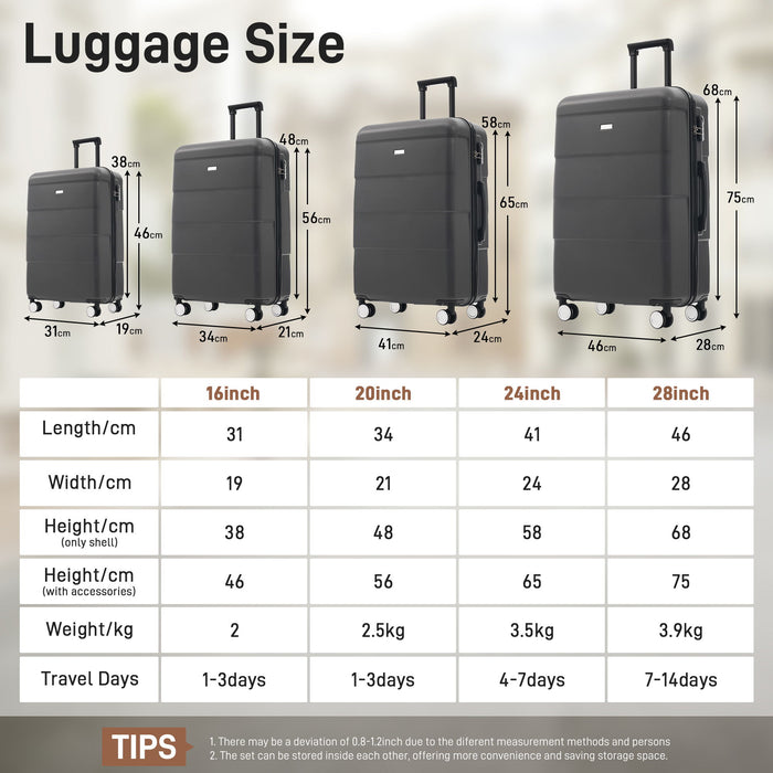 Hardshell Luggage Set 6 Piece With Duffel & Toiletry Bag
