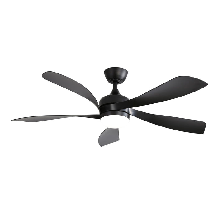 52" Ceiling Fan With 3 Color Dimmable LED Light, 5 Blades, Remote Control, Reversible DC Motor