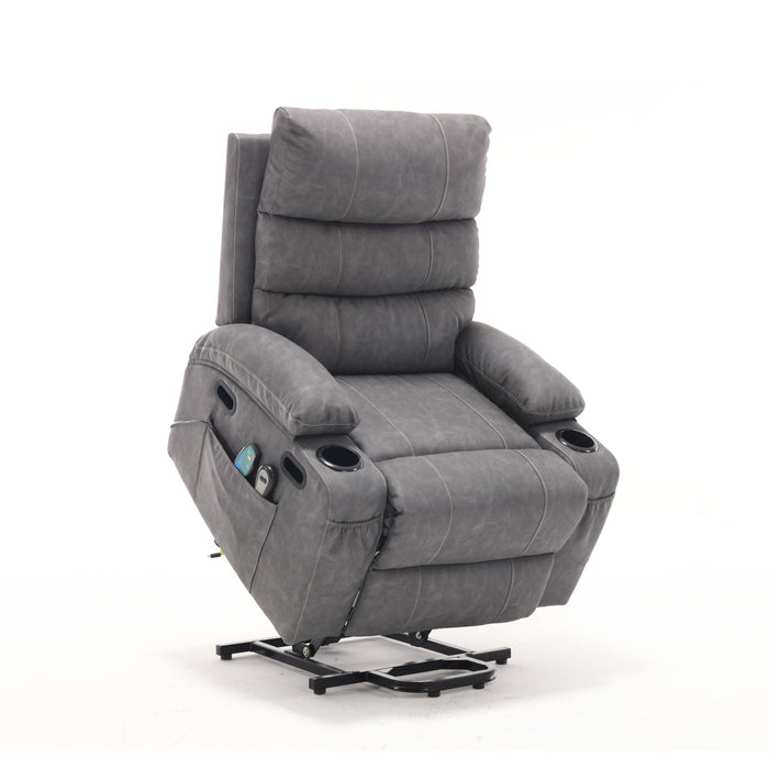 Cozy Electric Power Lift Recliner Chair Sofa For Elderly With Vibration Massage And Lumbar Heat