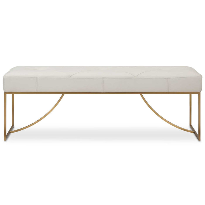 Swale - Ivory Leather Bench