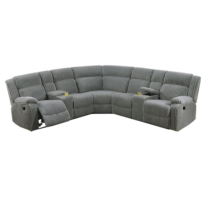 Power Motion Sectional LAF / RAF Loveseat With Console Cup Holders