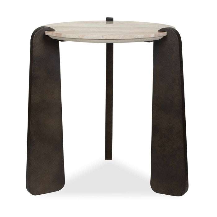 Talud - Modern Marble Side Table - Bronze / Gray
